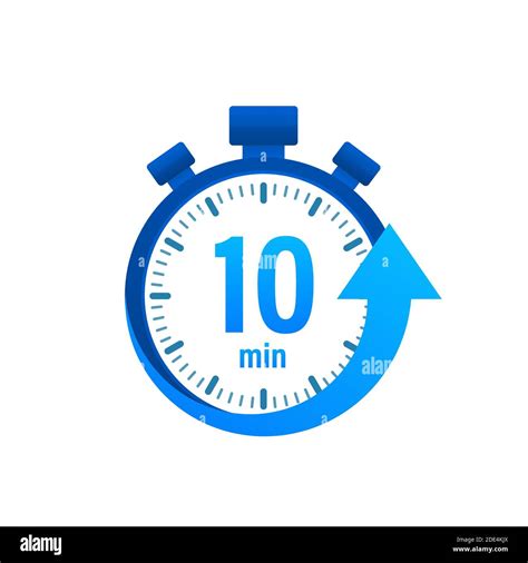 The 10 Minutes Stopwatch Vector Icon Stopwatch Icon In Flat Style