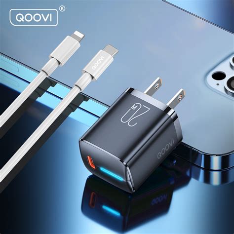 Qoovi Mini W Usb C Charger Adapter Fast Charging With Usb Pd Cable