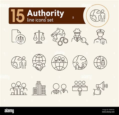 Authority Line Icon Set Stock Vector Image Art Alamy