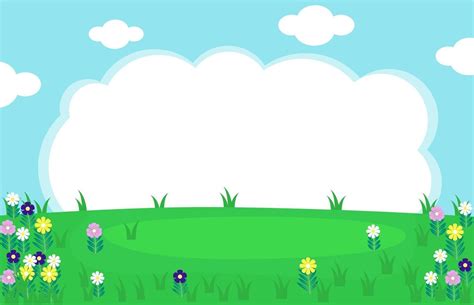 Cute beautiful garden background with cloudy sky with flowers 2424761 Vector Art at Vecteezy