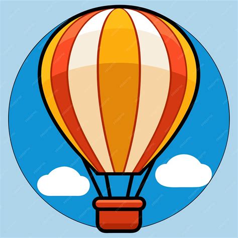 Hot Air Balloon Cartoon Vector Icon Illustration Air Transportation Icon Concept Isolated