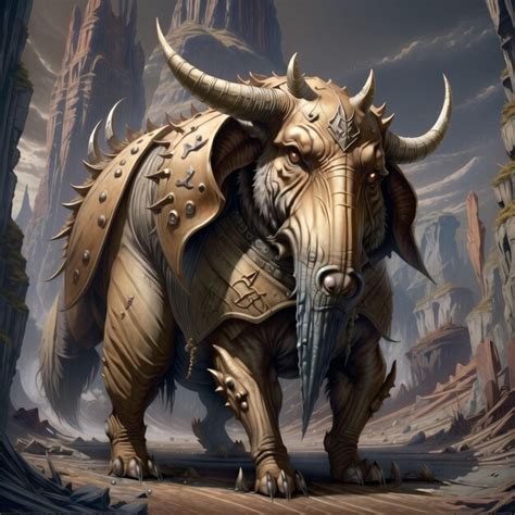 Premium AI Image | Mythical creature with horns in mountains