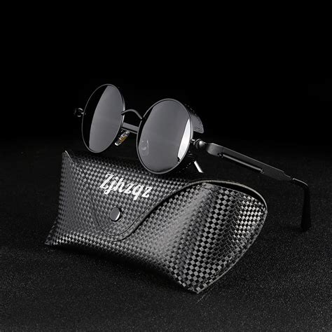 Gcv High Quality Gothic Steampunk Sunglasses Polarized Men Women Brand Designer Vintage Round