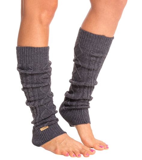 Toesox Knee High Leg Warmers Charcoal Grey At