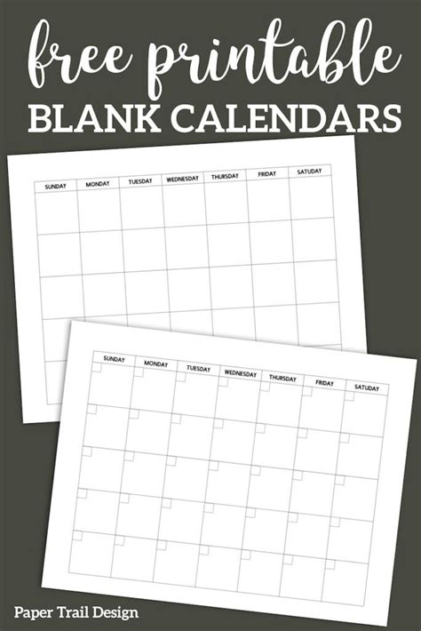 Printable blank calendar – Artofit