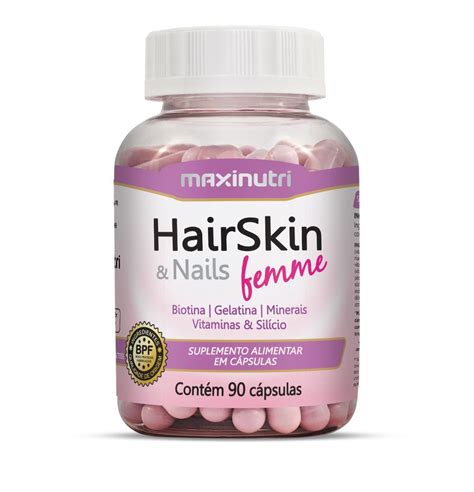 Hairskin Nails Femme Mg C Psulas Maxinutri Corpo Suplemento