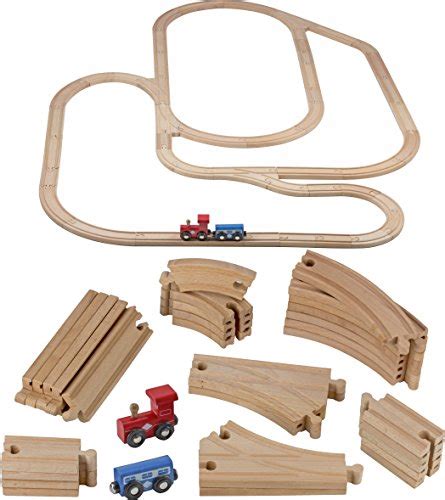 Buy Play22 Wooden Train Tracks 52 Pcs Wooden Train Set 2 Bonus Toy