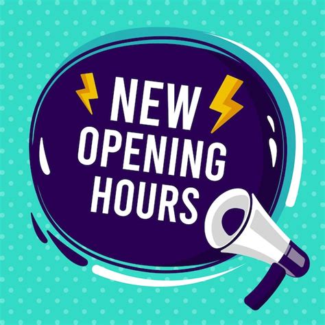 Free Vector New Opening Hours Sign Concept