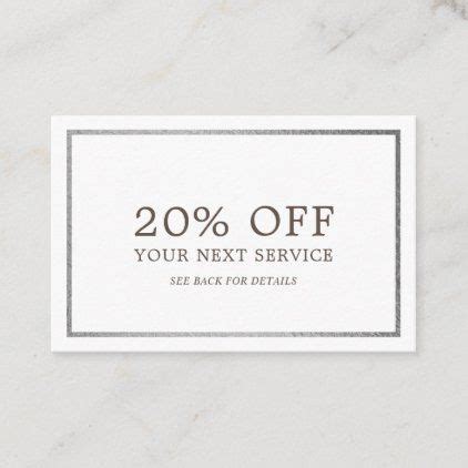 Modern Silver Foil Discount Voucher Zazzle Silver Foil Discount