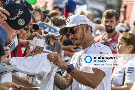 Lewis Hamilton Gbr Mercedes Amg F Signs Autographs For The Fans At