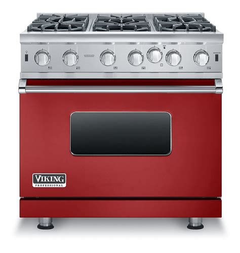 Viking 36" Professional Apple Red Gas Range - VGIC53616BAR