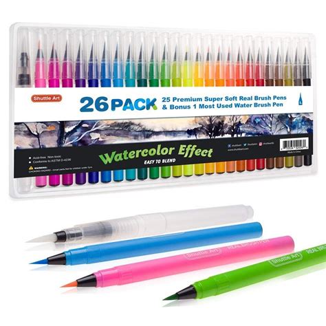 Watercolor Brush Pens,48 Colors Brush Pens Set With 1 Refillable Water ...