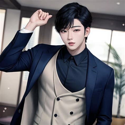Premium AI Image | a handsome asian man with kpop idol style