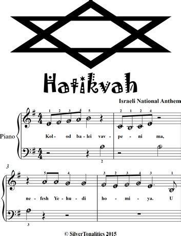 Hatikvah beginner piano sheet music – Artofit