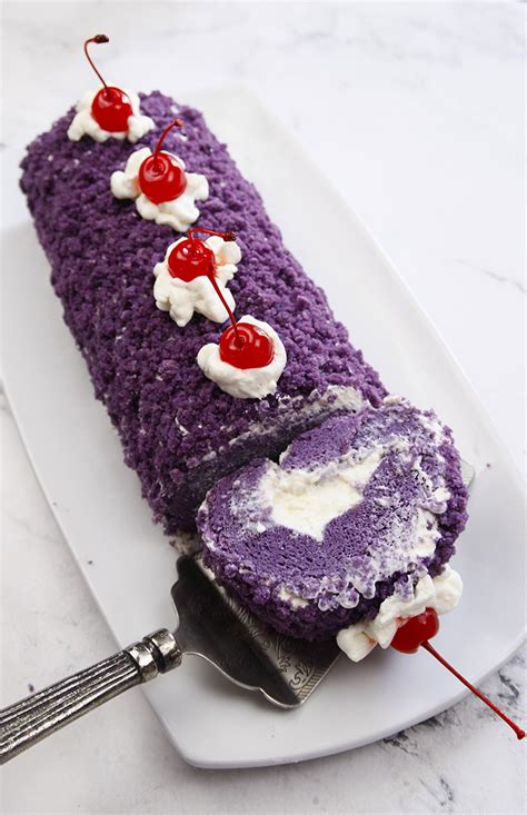 Ube Cake Roll Recipe With Cream Cheese Frosting