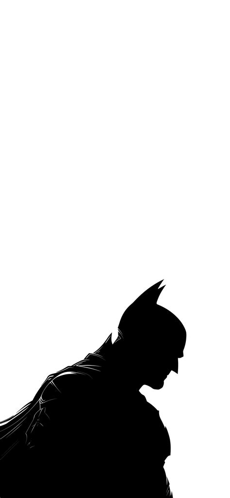 Black Batman Silhouette on White Wallpapers - Best DC Wallpapers