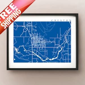 Creston Map Poster Print BC Canada - Etsy