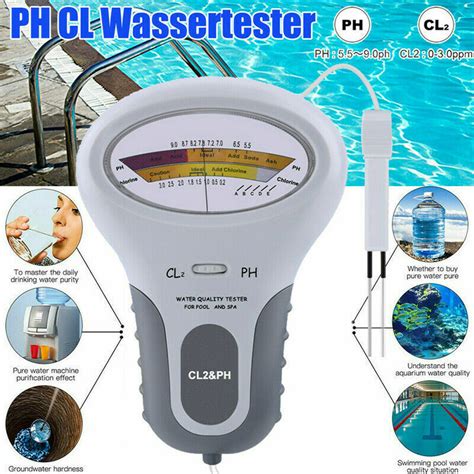 Elektronischer Wassertester für Chlor und pH Wert Pool Messgerät