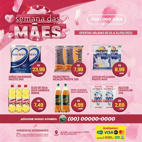 Ofertas Supermercado Dia Das Mães Social Media Psd Editável Encarte