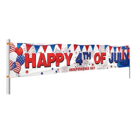 Hanzidakd Large Happy Th Of July Banner America Independence Day