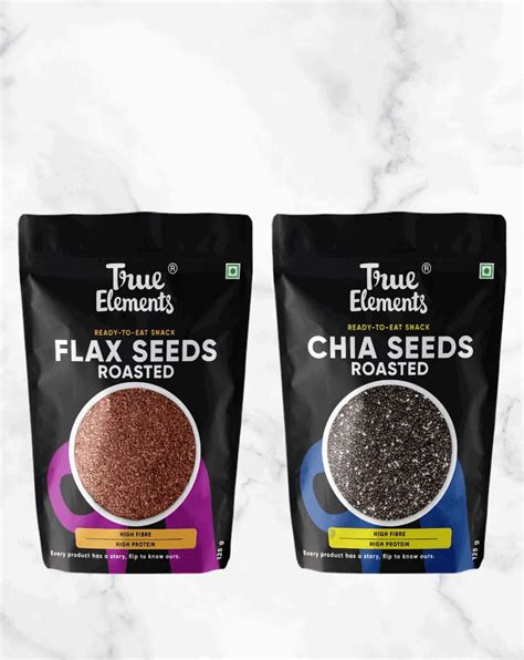 Buy True Elements Roasted Flax Seeds And Chia Seeds At Best Price Livofy