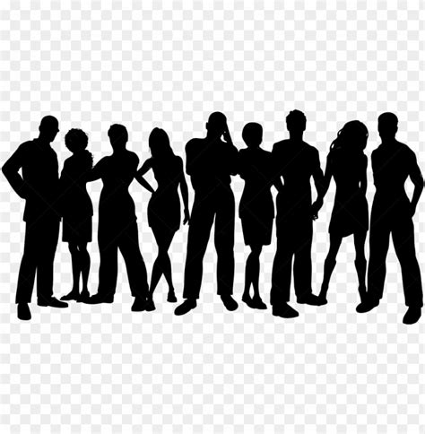 silhouette - teenager group silhouette PNG image with transparent ...