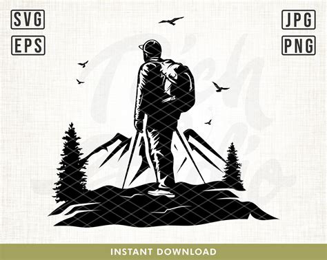 Hiking Svg Hike Svg File Male Hiker Svg Forest Hiking Silhouette