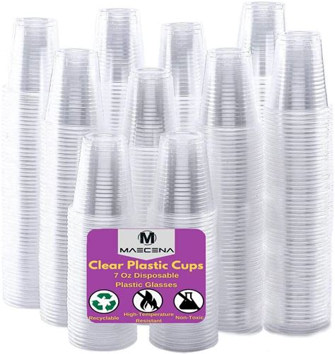 We Can Source It Ltd 2000 X Strong Clear Drinking Glasses 7oz Plastic Disposable Cups For