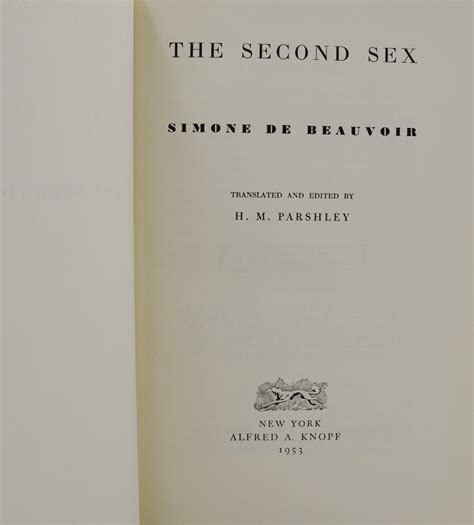 The Second Sex Simone De Beauvoir First American Edition