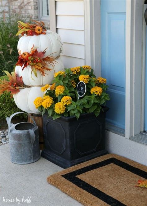 Fall Front Stoop House By Hoff Stoop Decor Fall Front Small Room