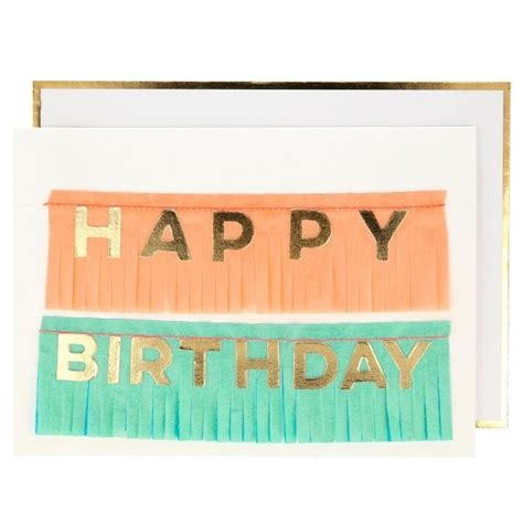 Wenskaart Happy Birthday Fringe Slinger Meri Meri Partydeco Nl