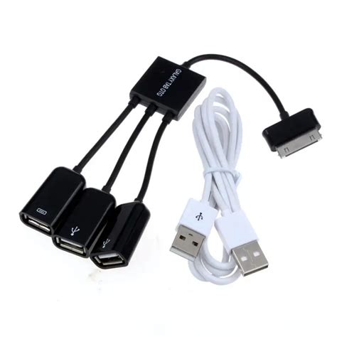 Camera Connection Kit 3 In 1 Usb Otg Host Hub Cable Adapter For Samsung Galaxy Note Tab 101