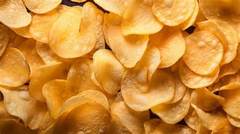 Premium Photo Crispy Potato Chips Snack Texture Background