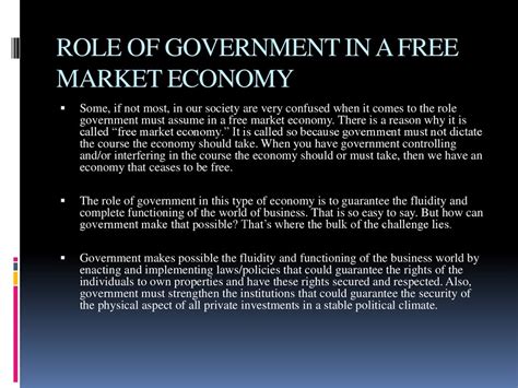 Role of Government in a Market Economy презентация онлайн