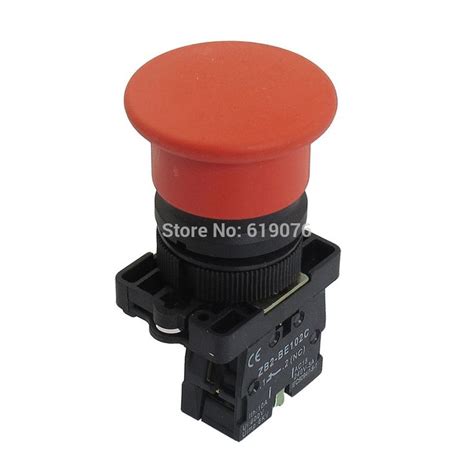 22mm Nc Red Mushroom Momentary Push Button Switch 600v 10a Zb2 Ec42 Light Accessories Red