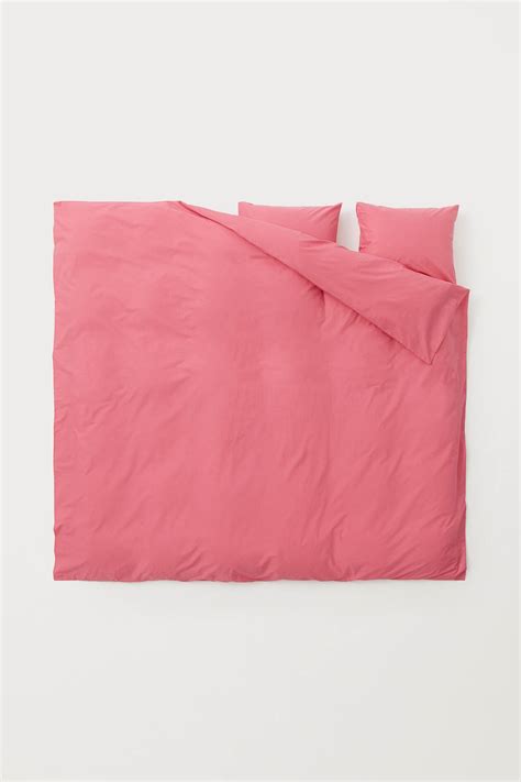 Cotton Duvet Cover Set Deep Pink Home All Handm Us