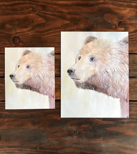 Grizzly Bär Kohle Aquarell Tier Zeichnung Malerei Etsy