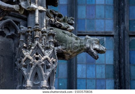 Elements Gothic Architecture Grotesque Chimera Gargoyle Stock Photo