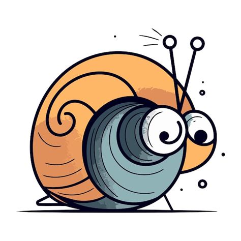 Ilustra O Vetorial De Caracol De Desenho Animado Isolado Em Um Fundo