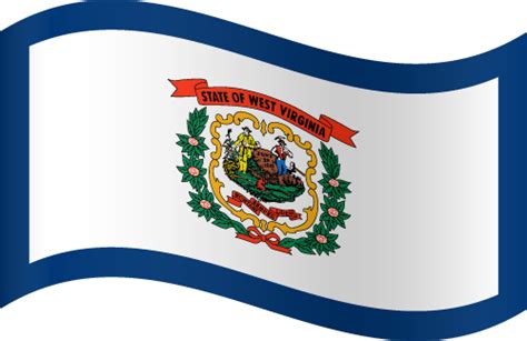 Printable State Flag Of West Virginia Waving Vector Country Flags