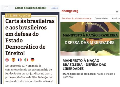 Democracia De Todos Manifestos Em Defesa Do Brasil Estão Empatados