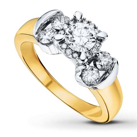 Diamond Engagement Ring 1 Carat Tw Round Cut 14k Two Tone Gold