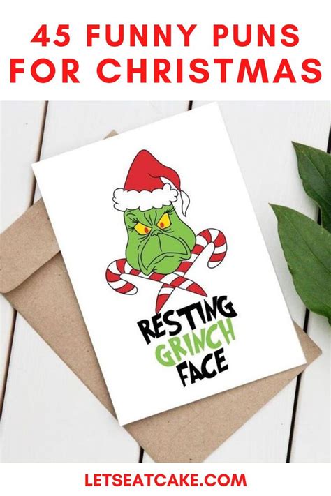 The Grin Face Christmas Card With Text That Reads Funny Puns For