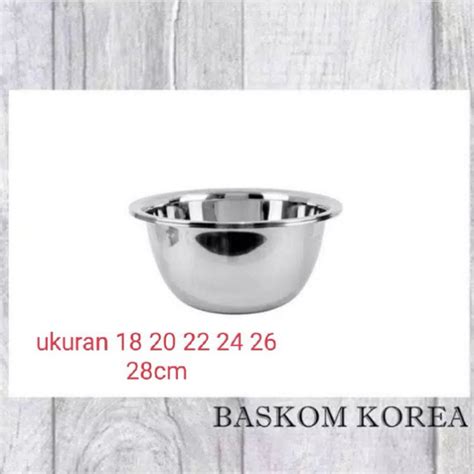 Jual Baskom Stainless Stell Tebal Premium 34cm Mixing Bowl Tebal 18cm