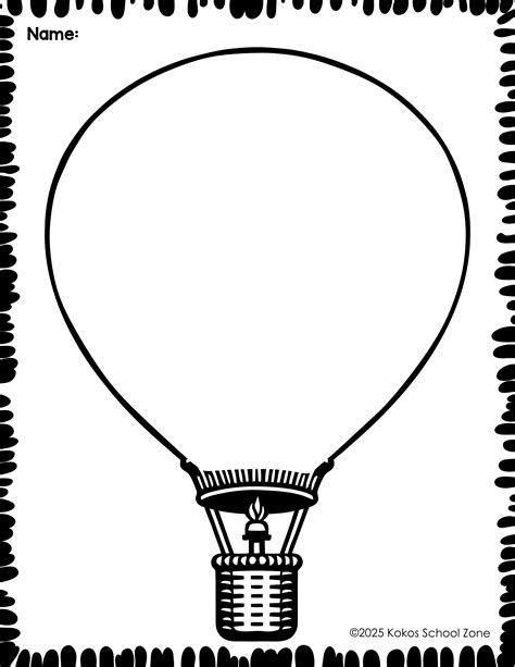 Hot Air Balloon Writing Paper Blank Lined And Dotted Handwriting Lines Teaching Resources