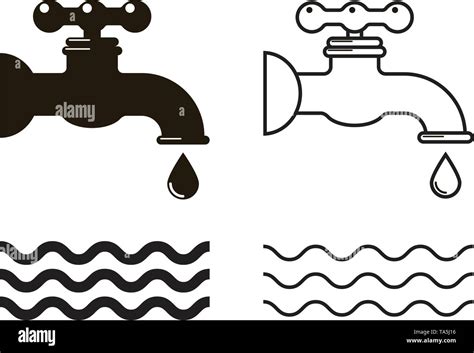 Grifo De Agua De Vectores Iconos Aislado Sobre Fondo Blanco El S Mbolo