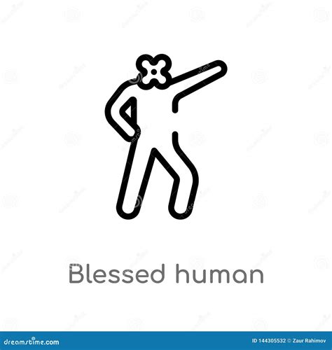 Outline Blessed Human Vector Icon Isolated Black Simple Line Element Illustration From Feelings