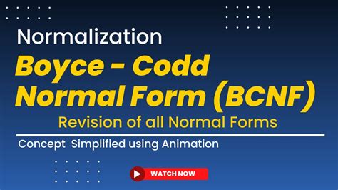 Boyce Codd Normal Form BCNF Normalization DBMS YouTube