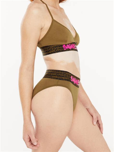 Forever Savage High Leg Bikini In Green Savage X Fenty Uk United Kingdom