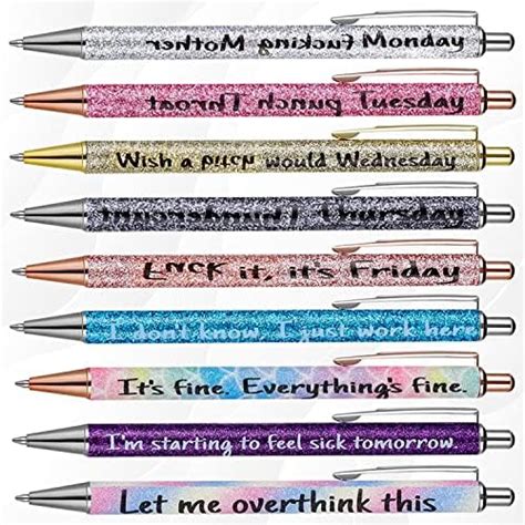 Amazon.com : Nylea Funny Pens 9pcs Set - Daily Pen for Office ...